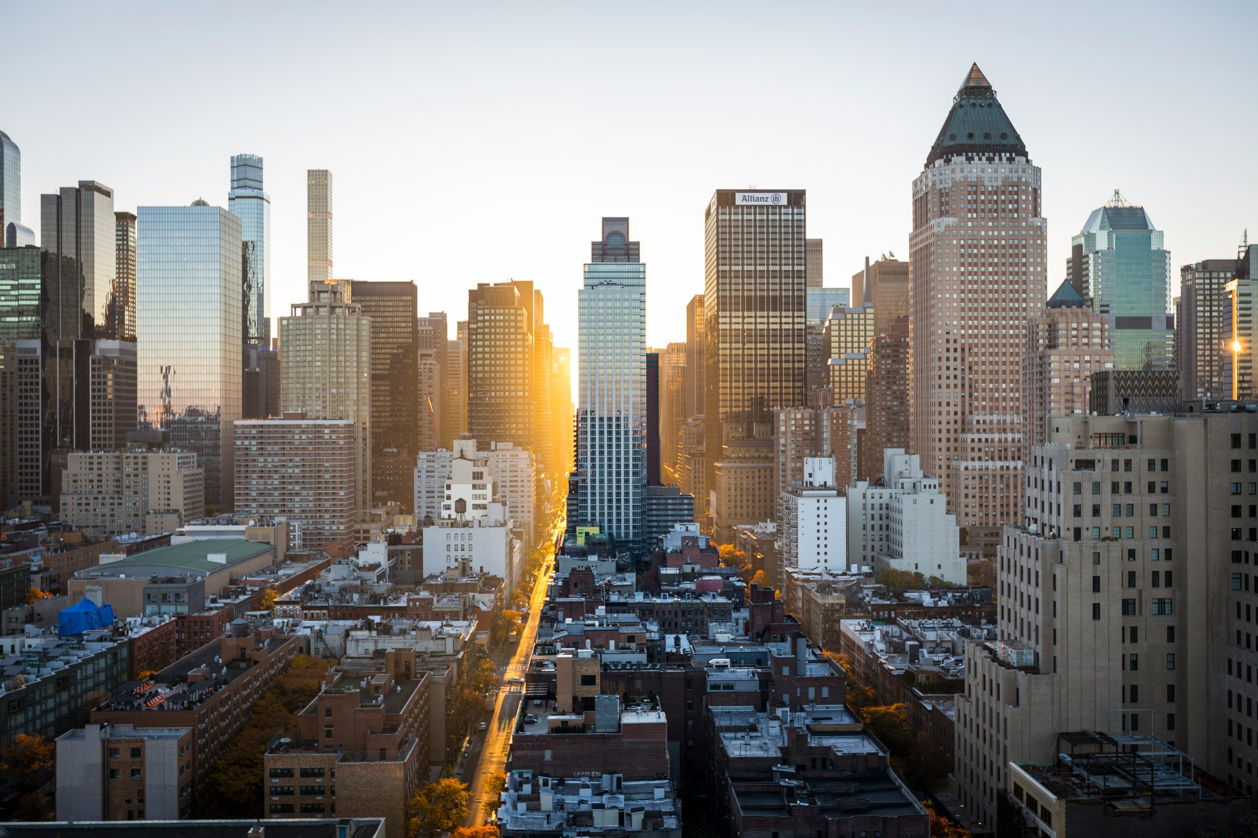 a city with many tall buildings