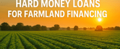 Hard Money Loans for Farmland Financing header showing lush farmland at sunrise